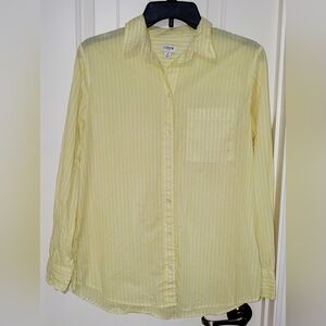 J. Crew Cotton button-up,striped blouse, size Small